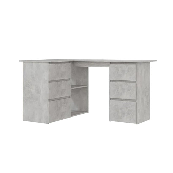 Chipboard Corner Desk Concrete Grey 145 X 100 X 76 Cm