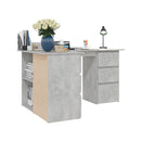 Chipboard Corner Desk Concrete Grey 145 X 100 X 76 Cm