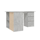 Chipboard Corner Desk Concrete Grey 145 X 100 X 76 Cm