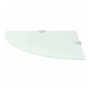 Corner Shelves 2 Pcs With Chrome Supports Glass White 25 X 25 Cm