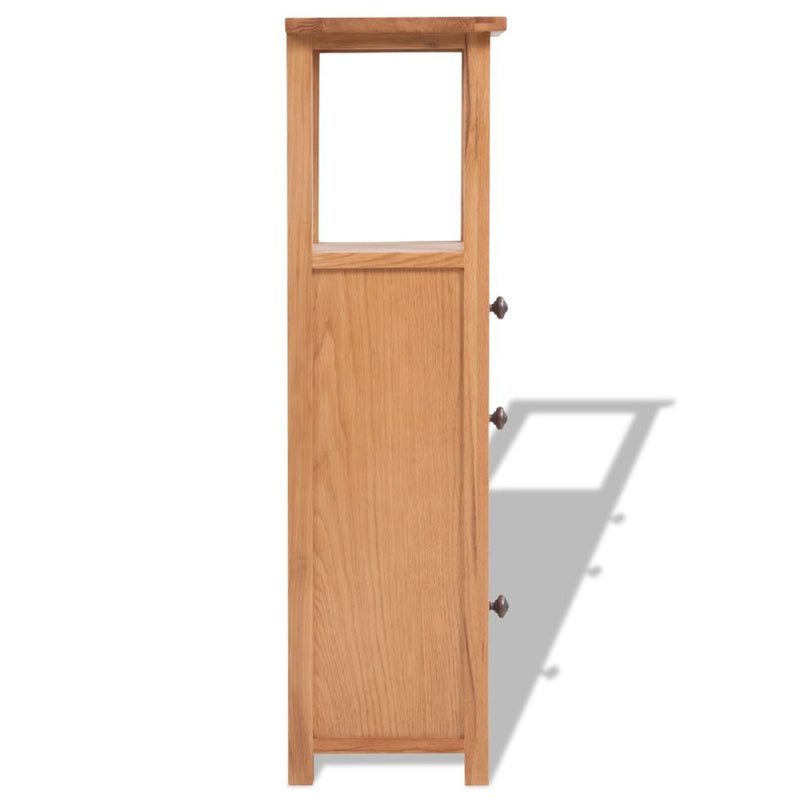 Corner Cabinet Solid Oak 26 x 26 x 94 Cm - Brown