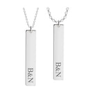 Couples Necklace Set With Vertical Initials