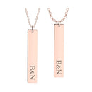 Couples Necklace Set With Vertical Initials