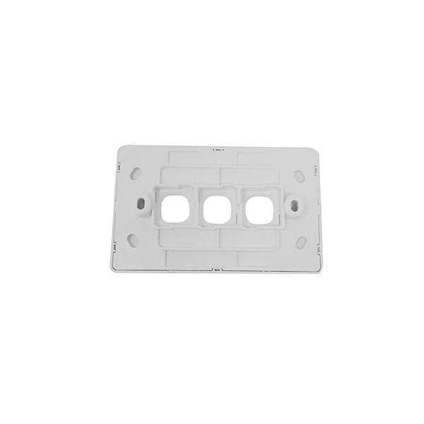 Elegant 3 Gang Grid And Cover Plate White