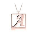 Cube Shape Initial Necklace