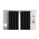 2X Blockout Curtains Panels 3 Layers Eyelet Black 240 X 230Cm