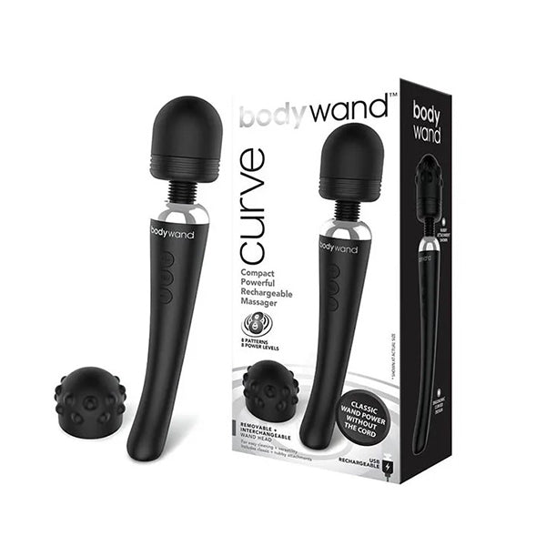 Bodywand Curve Black Usb Rechargeable Massager Wand