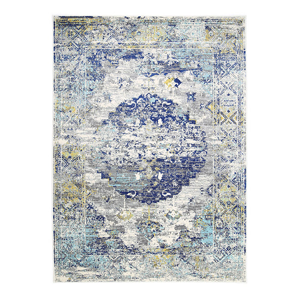 Delicate Blue Green Distressed Rug