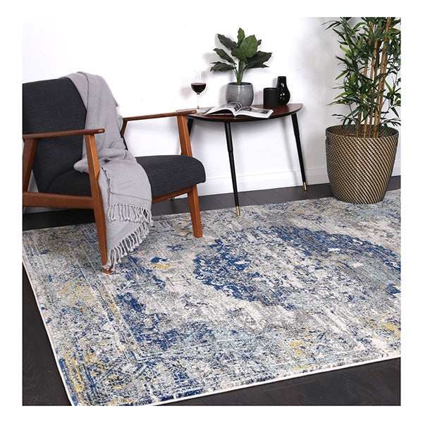 Delicate Blue Green Distressed Rug