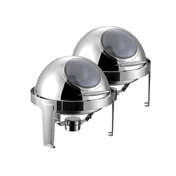 Soga 2X 6L Round Chafing Stainless Steel Food Warmer With Glass Top