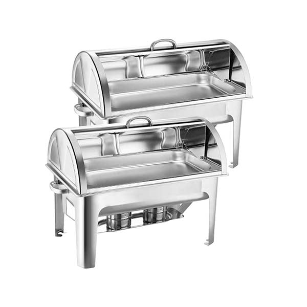Soga 2X 9L Stainless Steel Full Size Roll Top Chafing Dish Food Warmer