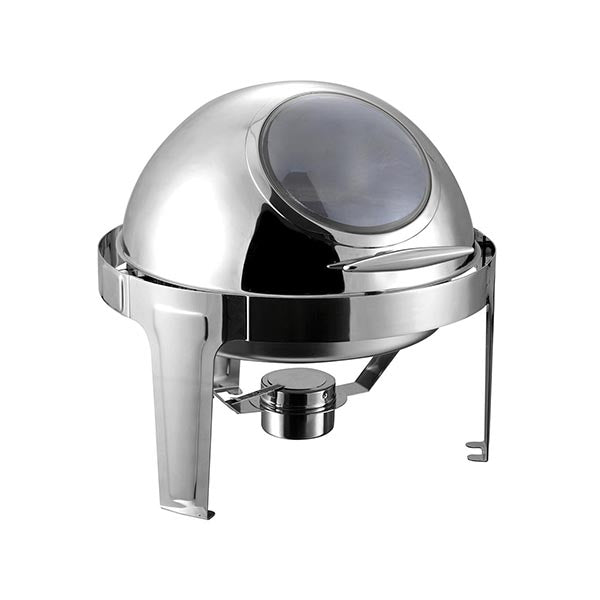 Soga 6L Round Chafing Stainless Steel Food Warmer With Glass Roll Top