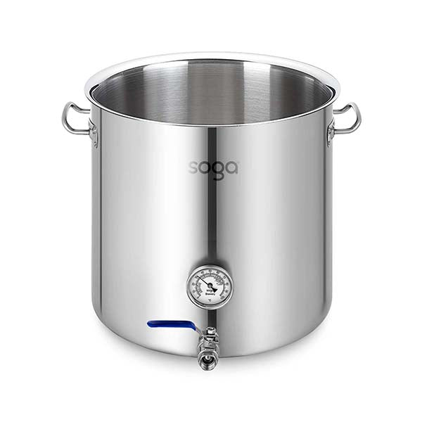 Soga Stainless Steel 50L No Lid Brewery Pot With Beer Valve 40X40Cm