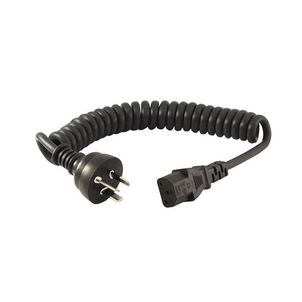 Doss Black Curly Iec Power Lead 2M