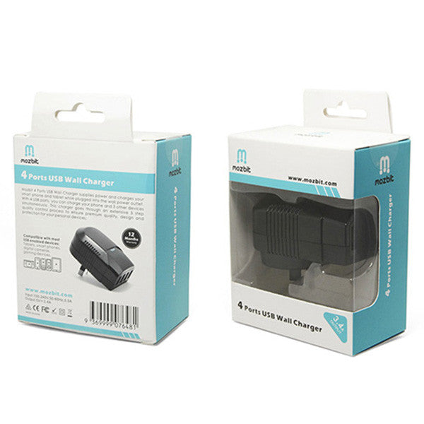 4 Port 3.4A AC Power Travel Home Wall Charger Adapter For Smartphone