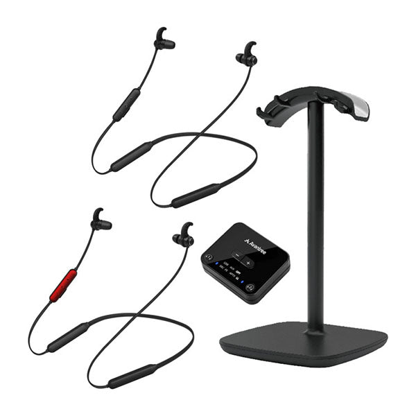 Dual Wireless Neckband Earbuds For Tv With 30M Transmitter