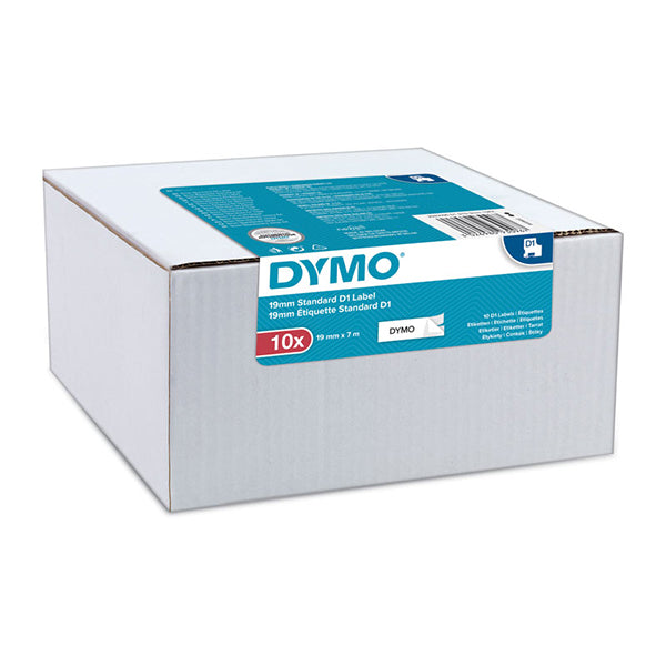 Dymo D1 Black And White 12Mm By 7M Pack Of 10