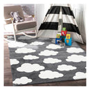 Dark Grey And White Clouds Kid Rug