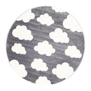 Dark Grey And White Clouds Kid Rug