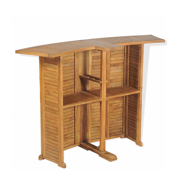 Folding Bar Table 155 X 53 X 105 Cm Solid Teak Wood