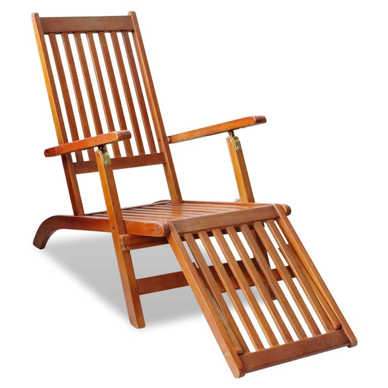 Deck Chair With Footrest Acacia Wood