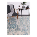 Geometric Fade Ivory And Blue Rug