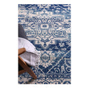 Geometric Fade Ivory And Navy Rug