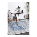 Geometric Fade Ivory And Navy Rug