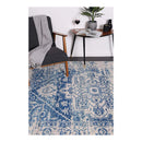 Geometric Fade Ivory And Navy Rug