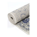 Geometric Blue And Ivory Rug