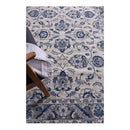 Geometric Blue And Ivory Rug