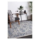 Geometric Blue And Ivory Rug