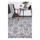 Geometric Blue And Ivory Rug