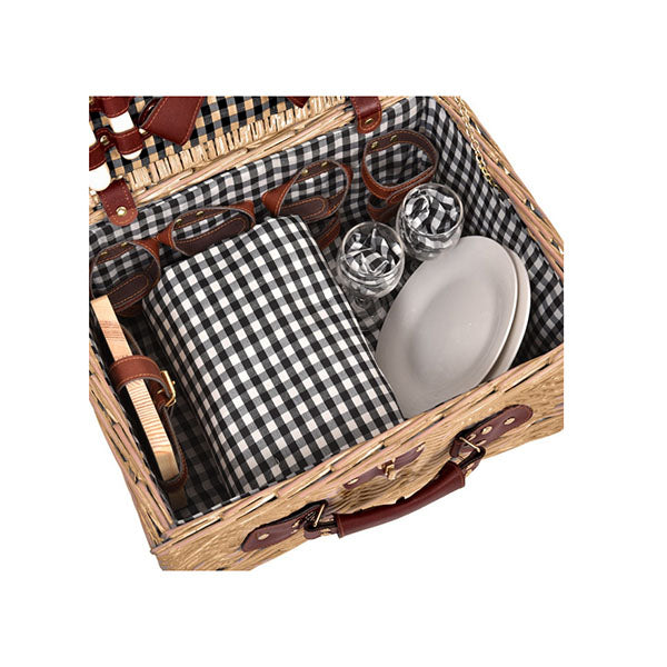 Deluxe 2 Person Picnic Basket Set Outdoor Blanket Park Trip