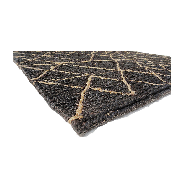 Demitasse Heavy Duty Jute Black Natural Rugs 160 X 230 Cm