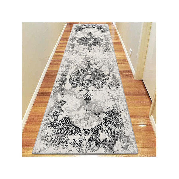 Desire Grey Hallway Runner Stain Resistant Rug
