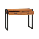 Desk With 2 Drawers 100 X 40 X 75 Cm Recycled Teak Wood