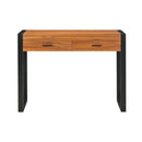 Desk With 2 Drawers 100 X 40 X 75 Cm Recycled Teak Wood