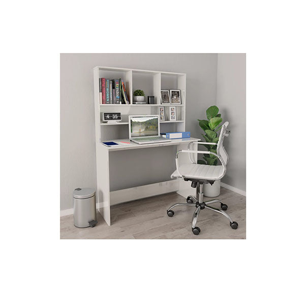 Desk With Shelves High Gloss Chipboard