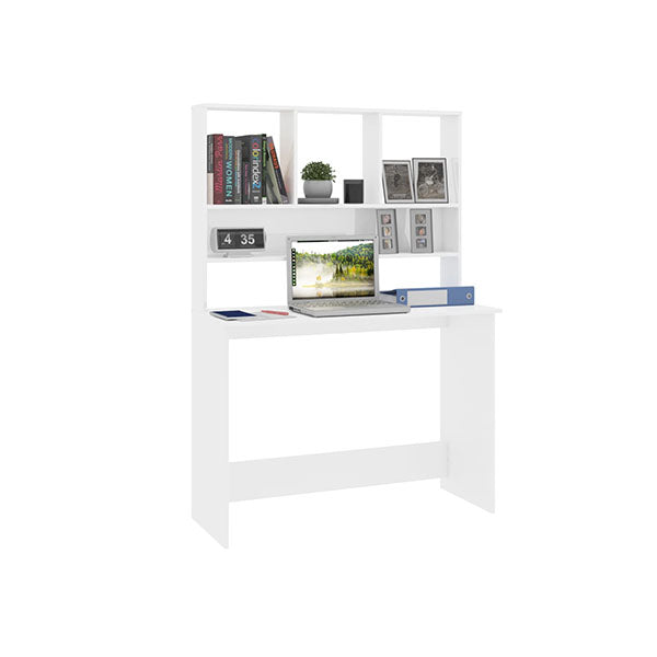 Desk With Shelves High Gloss Chipboard