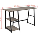 Desk With 2 Shelves - Grey / Oak