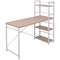 Desk With 4-Tier Bookcase - Oak