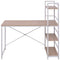 Desk With 4-Tier Bookcase - Oak