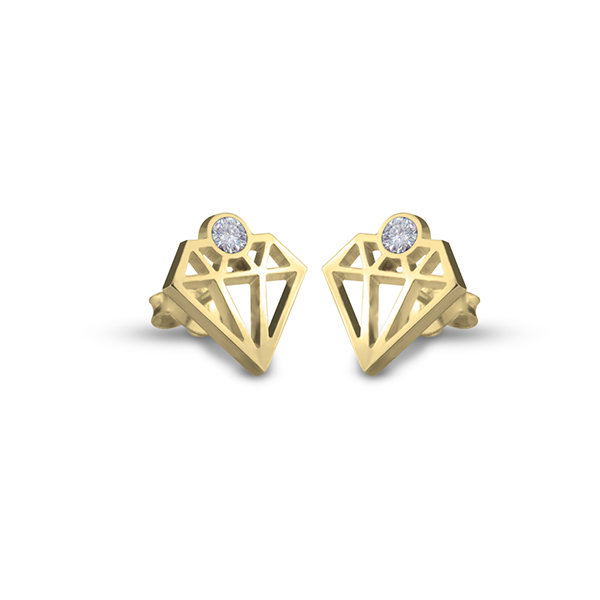 Diamond Shaped Earrings With Zirconia