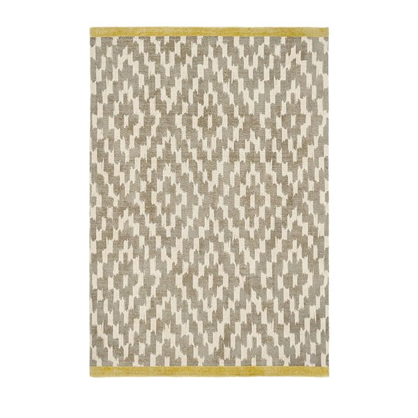 Diamond Shapes Sunflower Yellow Edging Rug