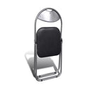 Dining Chair 6 Pcs Foldable With Steel Frame Black