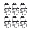 Dining Chair 6 Pcs Foldable With Steel Frame Black