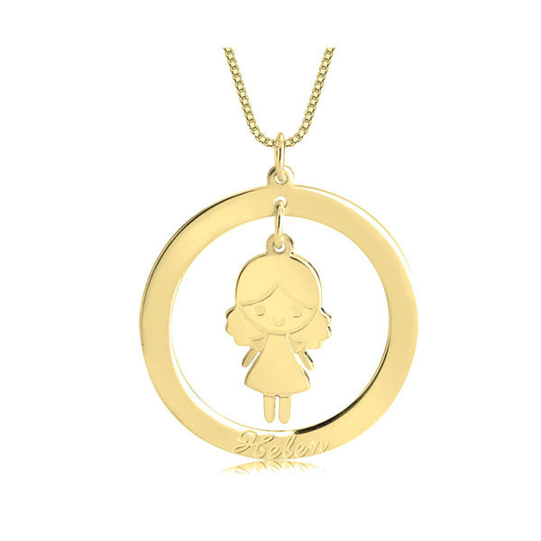 Disc Necklace For Mom With Charm