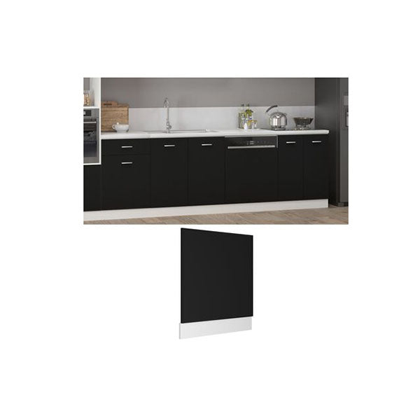 Dishwasher Panel Black Engineered Wood