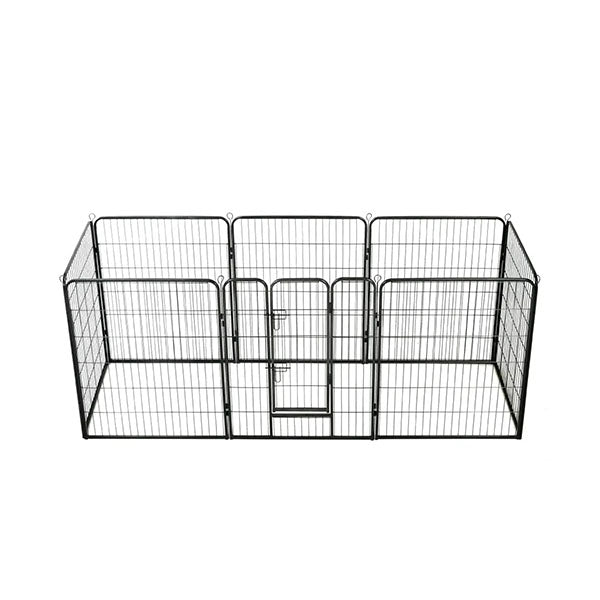 Dog Playpen 8 Panels Steel 80 X 100 Cm Black